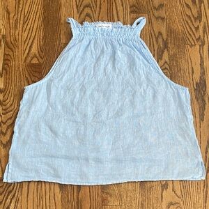 Bella Dahl sky blue 100% linen, made in USA sleeveless top, size M. Like new